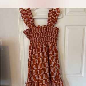 Jmarie burnt orange  Smocked Dress